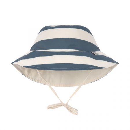 LÄSSIG oboustranný klobouček SUN PROTECTION BUCKET HAT Block Stripes Milky Blue 19-36m