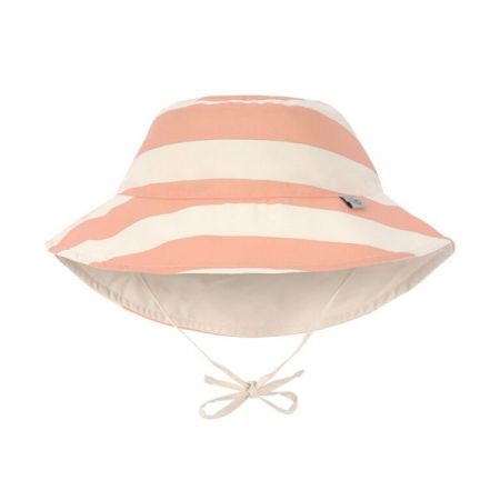 LÄSSIG oboustranný klobouček SUN PROTECTION BUCKET HAT Block Stripes Milky Peach 19-36m