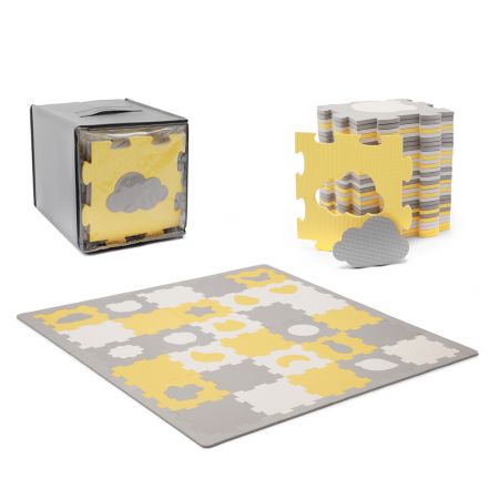 KINDERKRAFT SELECT KINDERKRAFT SELECT Podložka pěnová puzzle Luno Shapes 185 x 165 cm Yellow, 30ks, Premium