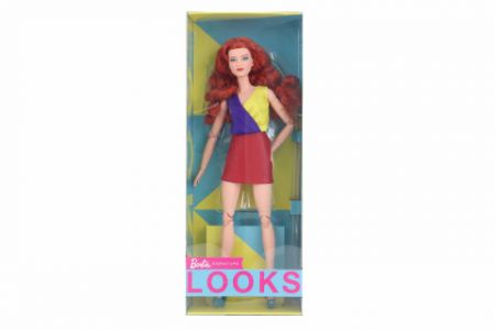 Barbie Looks rusovláska v červené sukni HJW80 DS80156643