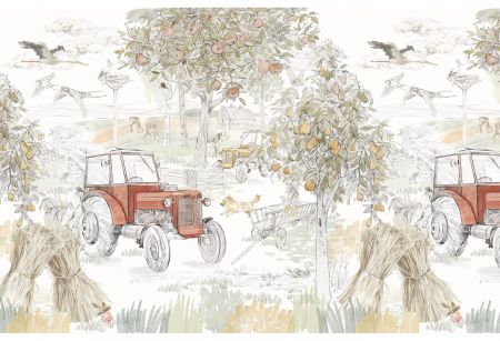 Malumi Dětská tapeta s traktorem - Vintage Country