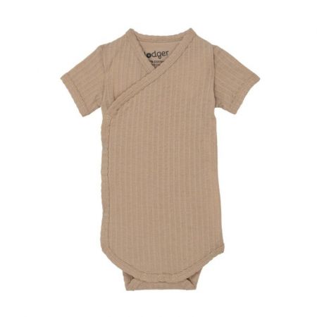 Lodger Romper Short Sleeves Seersucker body-Beige 80