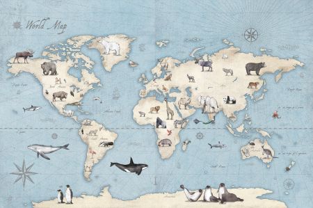 Malumi Mapa světa - Blue