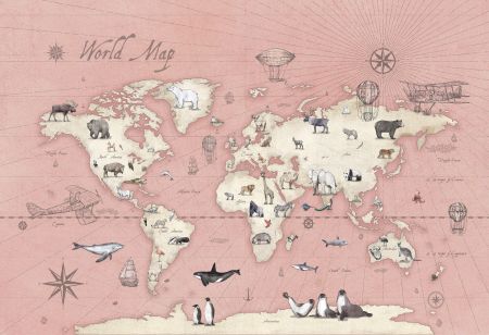 Malumi Mapa světa - Pink