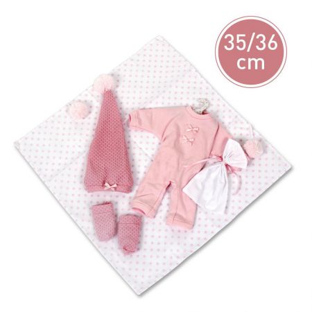 Llorens Obleček pro panenku miminko New born velikosti 35-36 cm 5dílný růžový