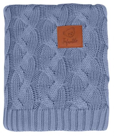 Infantilo Pletená kostkovaná deka Bambus 80 x 100 cm Modrá
