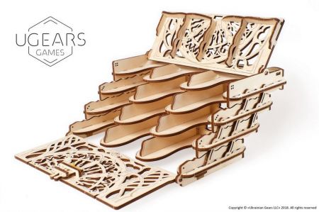 Ugears 3D dřevěné mechanické puzzle Schránka na kostky