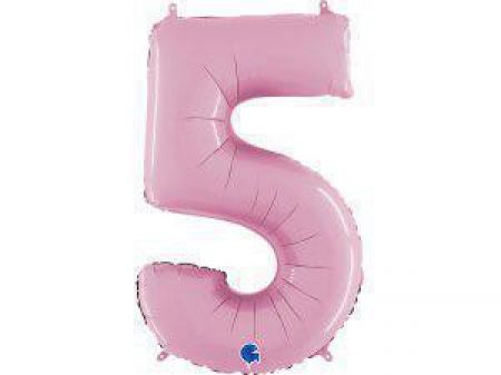 Grabo Fóliový balónek pastel růžová 66 cm číslice 5