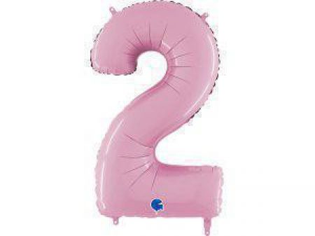 Grabo Fóliový balónek pastel růžová 66 cm číslice 2