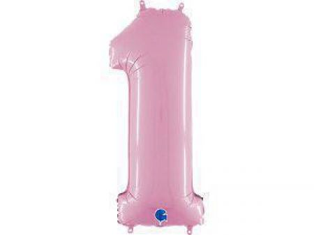 Grabo Fóliový balónek pastel růžová 66 cm číslice 1