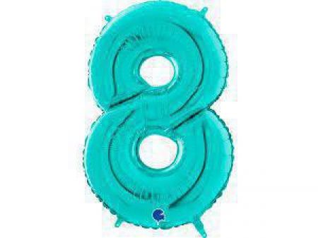 Grabo Fóliový balónek modrá Tiffany 66 cm číslice 8
