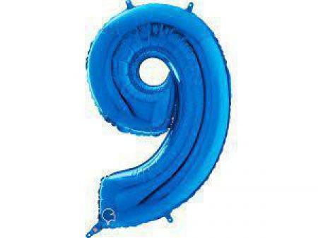 Grabo Fóliový balónek modrá 66 cm číslice 9