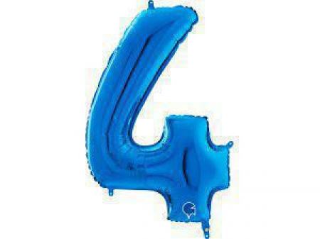 Grabo Fóliový balónek modrá 66 cm číslice 4