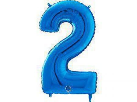 Grabo Fóliový balónek modrá 66 cm číslice 2