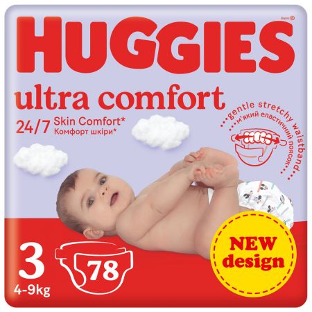 HUGGIES HUGGIES® Pleny jednorázové Ultra Comfort Mega 3 (4-9 kg) 78 ks