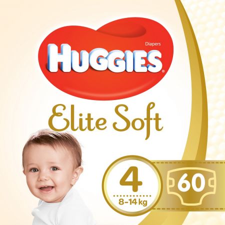 HUGGIES HUGGIES® Elite Soft Pleny jednorázové 4 (8-14 kg) 60 ks