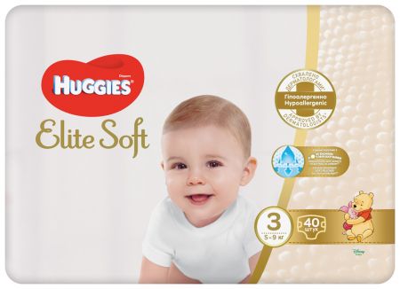 HUGGIES HUGGIES® Elite Soft Pleny jednorázové 3 (5-9 kg) 40 ks