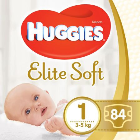 HUGGIES HUGGIES® Elite Soft Pleny jednorázové 1 (3-5 kg) 84 ks