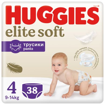 HUGGIES HUGGIES® Elite Soft Pants Kalhotky plenkové jednorázové 4 (9-14 kg) 38 ks