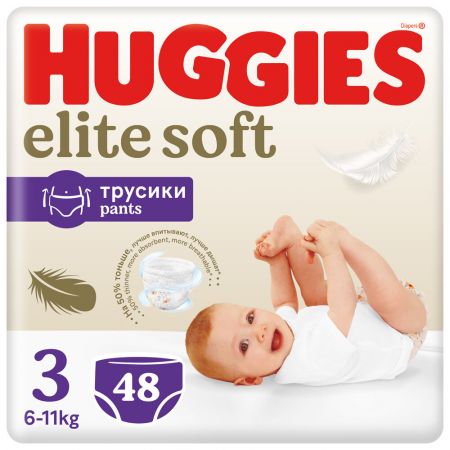 HUGGIES HUGGIES® Elite Soft Pants Kalhotky plenkové jednorázové 3 (6-11 kg) 48 ks
