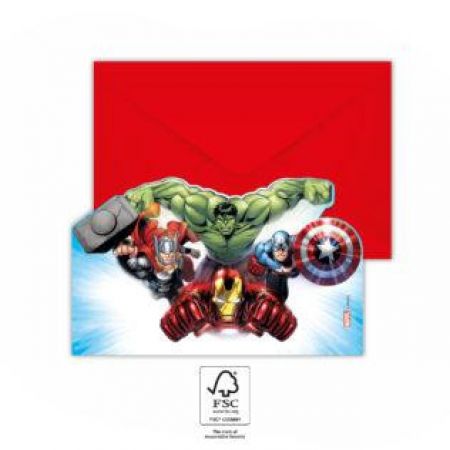 Procos  Pozvánky a obálky Avengers (Marvel) 6 ks