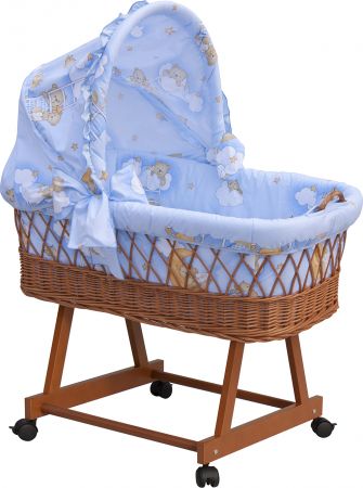 Scarlett Proutěný košík na miminko s boudičkou Mráček - modrá