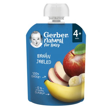 GERBER GERBER Natural kapsička banán a jablko 90 g