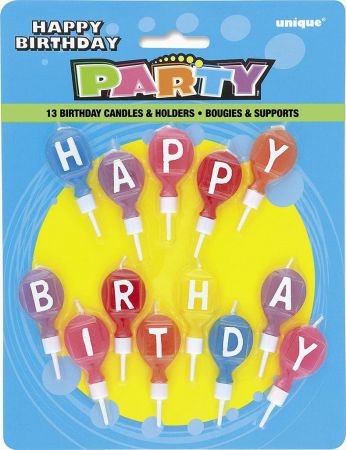  UNIQUE Svíčky dortové - Happy birthday balónky