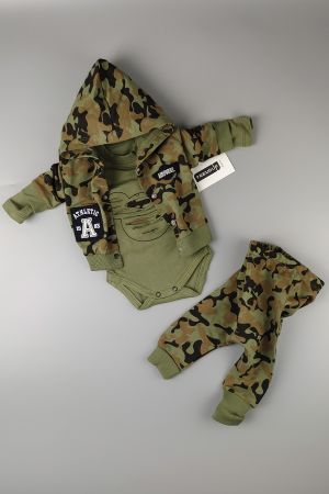 3-dílna dětská stylová souprava Army (Dětské a kojenecké oblečení) Velikost: 56/62