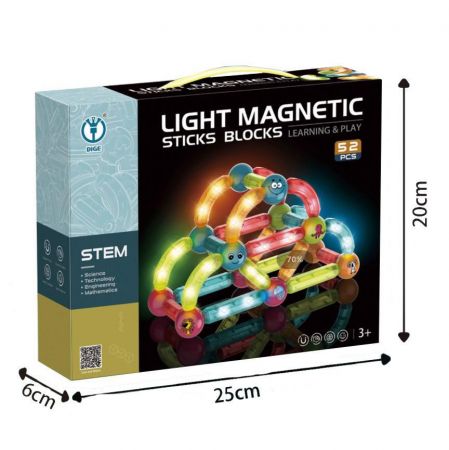Alltoys Kuličkodráha magnetická se světlem 52 ks