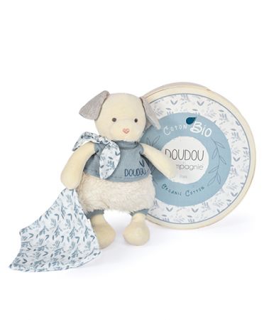 Doudou et Compagnie Paris | Doudou Plyšový pejsek s dečkou z BIO bavlny 22 cm DS22652043