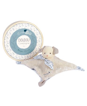 Doudou et Compagnie Paris | Doudou Plyšový králiček s béžovou dečkou z BIO bavlny 25 cm DS51680344