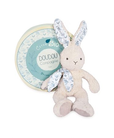 Doudou et Compagnie Paris | Doudou Béžový plyšový králík z BIO bavlny 25 cm DS88595511