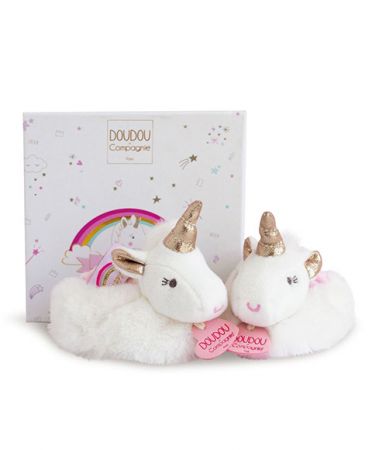 Doudou et Compagnie Paris | Doudou Doudou Sada botiček s chrastítky jednorožec 0/6 měsíců DS34805590