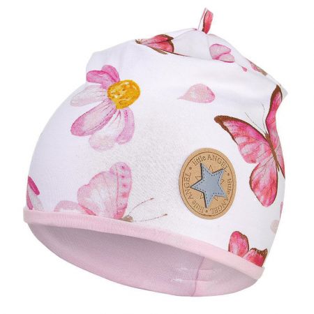 Little Angel (DITA) Čepice podšitá Outlast® Růžový motýl/růžová baby Vel. 6 (54 - 57 cm)
