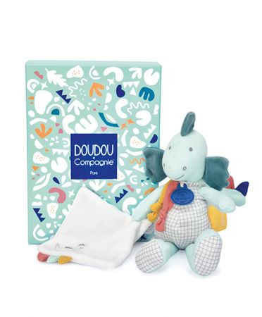 Doudou et Compagnie Paris | Doudou Plyšový dinosaurus s dečkou 25 cm zelený DS12532812