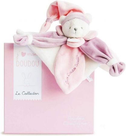 Doudou et Compagnie Paris | Doudou Dárková sada - plyšový usínáček růžový medvídek 24 cm DS36370693