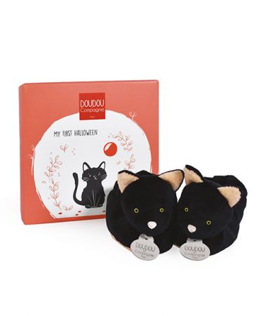Doudou et Compagnie Paris | Doudou Sada prvních botiček černá kočka 0/6 měsíců DS99548534
