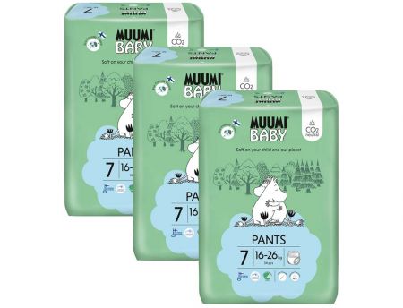 Muumi MUUMI Baby Pants 7 XL 16-26 kg (102 ks), měsíční balení kalhotkových eko plen
