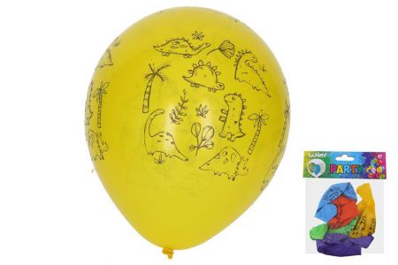 Wiky Nafukovací balónek 30 cm v sadě 5 ks - dinosauři