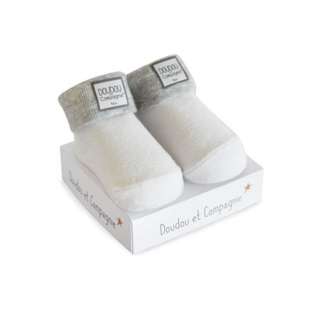 Doudou et Compagnie Paris | Doudou Ponožky univerzální 0/6 měs. 1 pár bílá s puntíky DS28990415