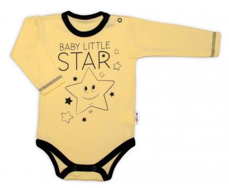 Baby Nellys Body dlouhý rukáv, žluté, Baby Little Star, vel. 62, 62 (2-3m)