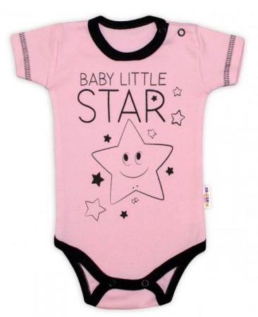Body krátký rukáv Baby Nellys, Baby Little Star - růžové, vel. 74, 74 (6-9m)
