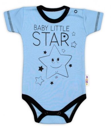 Body krátký rukáv Baby Nellys, Baby Little Star - modré, vel. 56, 56 (1-2m)