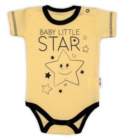 Body krátký rukáv Baby Nellys, Baby Little Star - žluté, vel. 62, 56 (1-2m)