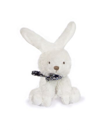 Doudou et Compagnie Paris | Doudou Plyšový králíček s šátkem 12 cm tmavě modrá s kytičkami DS86083658