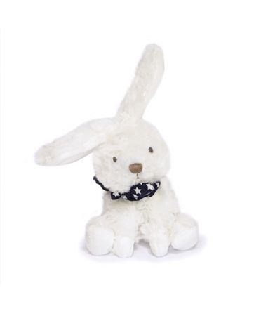 Doudou et Compagnie Paris | Doudou Plyšový králíček s šátkem 12 cm tmavě modrá s hvězdičkami DS94029311