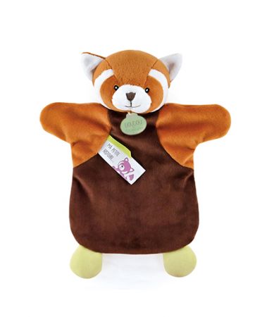 Doudou et Compagnie Paris | Doudou Plyšový maňásek panda červená 25 cm DS78707306