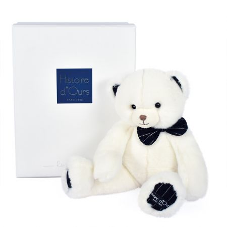 Doudou Histoire d´Ours Plyšový medvídek s tmavě modrým motýlkem 30 cm DS51950180