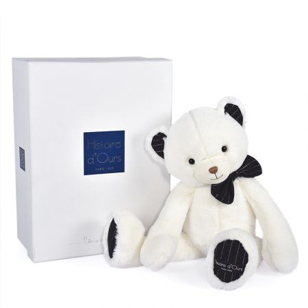 Doudou Histoire d´Ours Plyšový medvídek s tmavě modrým motýlkem 40 cm DS97063321